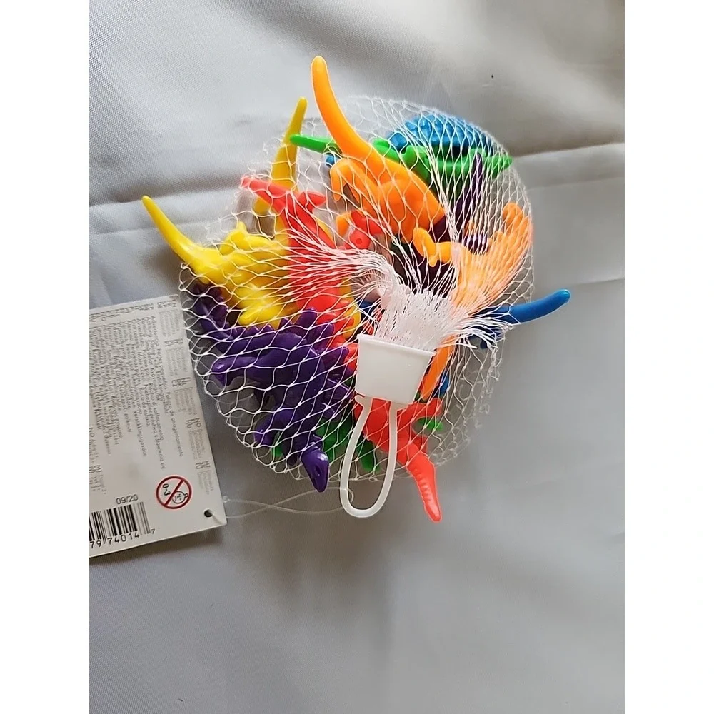 12pc Dinosaur Party Favors Fun Colors Mini Plastic Variety Dinosaurs Cake Topper